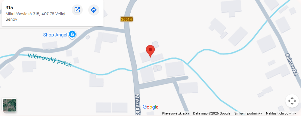 Mapa — Mikulášovická 315, 407 78 Velký Šenov